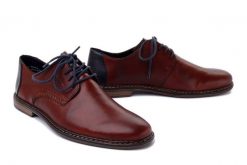 RIEKER 13418-24 brown, półbuty męskie. Brązowe półbuty na co dzień męskie Rieker, bez zapięcia. Za 258.93 zł.