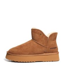 Śniegowce damskie Wrangler Elsa Platform MID 20243079.37B. Brązowe śniegowce i trapery damskie Wrangler, z materiału, przed kolano. Za 179.00 zł.