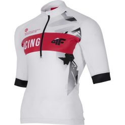 Koszulka rowerowa męska RKM150 - biały. Białe koszulki sportowe męskie 4f, z elastanu. Za 169.99 zł.