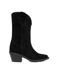 Badura Kowbojki EO-CAMILA-5031 Czarny. Czarne botki damskie Badura, ze skóry, bez obcasa, na słupku, bez zapięcia. Za 429.99 zł.