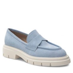 Loafersy GINO ROSSI. Niebieskie mokasyny damskie Gino Rossi. Za 187.99 zł.