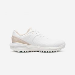 Second Life - Buty do golfa damskie Inesis MW500 wodoodporne. Białe obuwie sportowe damskie INESIS, bez wzorów, z kauczuku, do biegania. Za 119.00 zł.