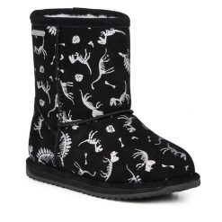 Śniegowce EMU Australia. Czarne buty zimowe chłopięce Emu Australia, bez wzorów, bez zapięcia. Za 499.99 zł.