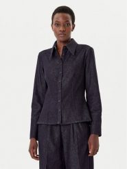 French Connection Koszula 72ZDH Granatowy Regular Fit. Niebieskie bluzki damskie French Connection, bez wzorów, z jeansu, bez kołnierzyka, bez ramiączek. Za 399.99 zł.