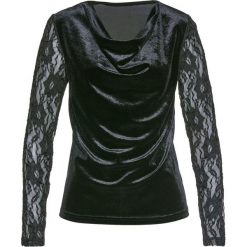 Shirt aksamitny bonprix czarny. Bluzki damskie bonprix. Za 89.99 zł.