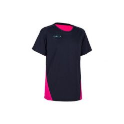 Koszulka do siatkówki V100 dziewczęca niebiesko-różowa. T-shirty i topy dla dziewczynek marki ALLSIX. Za 24.99 zł.