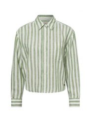 Weekend Max Mara lniana bluzka koszulowa - Nolana Kobiety len zielony, 34. Zielone bluzki damskie Weekend Max Mara, bez wzorów, ze lnu, bez kołnierzyka, bez ramiączek. Za 999.95 zł.