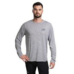 Koszulka trekkingowa męska Ls Cap Cool Daily Graphic. Szare bluzki z długim rękawem męskie Patagonia, m, bez wzorów, bez kołnierzyka. Za 217.79 zł.