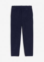 Ciepłe, polarowe spodnie termiczne. Niebieskie spodnie materiałowe dla chłopców bonprix, bez wzorów, z polaru. Za 44.99 zł.