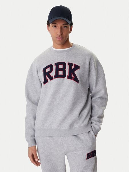 Reebok Bluza Barry RK25553CCM Szary Relaxed Fit. Szare bluzy męskie Reebok, m, bez wzorów, z bawełny, bez kaptura. Za 136.99 zł.