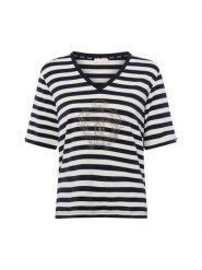 Liu Jo Collection Koszulka Kobiety biały|niebieski, M. Białe t-shirty damskie Liu Jo Collection, m, bez wzorów, z bawełny, bez kołnierzyka. Za 229.95 zł.