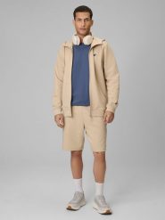 4F Spodenki dresowe męskie - beżowe S. Brązowe szorty męskie 4f, l, bez wzorów, z dresówki. Za 79.99 zł.