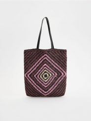 Pleciona torebka shopper - wielobarwny. Torebki shopper damskie Reserved, bez wzorów, bez dodatków. W wyprzedaży za 69.99 zł.