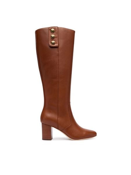 LAUREN RALPH LAUREN Kozaki Kenndi 802977889001 Brązowy. Brązowe kozaki damskie Lauren Ralph Lauren, ze skóry, bez obcasa, na słupku. Za 1,399.00 zł.