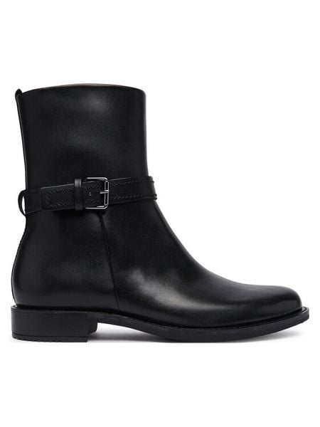 ECCO Botki Sartorelle 25 24940301001 Czarny. Czarne botki damskie ecco, ze skóry, bez obcasa, na płaskiej podeszwie, bez zapięcia. Za 799.99 zł.