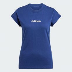Koszulka Essentials Linear Cotton. Białe koszulki sportowe damskie Adidas, m, bez wzorów, z bawełny, klasyczne, bez kołnierzyka. Za 89.95 zł.