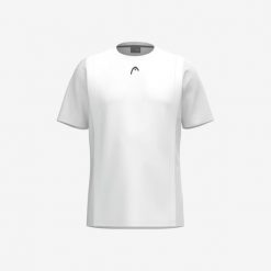 Koszulka dla dzieci Head Club 25 Tech. Białe t-shirty dla chłopców Head, bez wzorów, z materiału, bez ramiączek. Za 233.50 zł.
