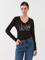 Liu Jo Bluzka MF3269 J5923 Czarny Regular Fit. Czarne bluzki damskie Liu Jo, xs, bez wzorów, z bawełny, bez kołnierzyka, bez ramiączek. Za 399.99 zł.