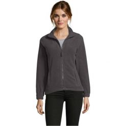 Damska Bluza Polarowa North Fleece Jacket. Brązowe bluzy sportowe damskie SOL'S, s, bez wzorów, z polaru, bez kaptura, trekkingowe. Za 109.99 zł.