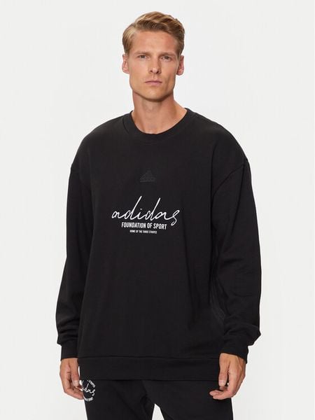 Adidas Bluza Brand Love IW3542 Czarny Loose Fit. Czarne bluzy męskie Adidas, m, bez wzorów, z bawełny, bez kaptura. Za 169.99 zł.
