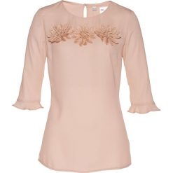 Tunika z aplikacją bonprix matowy beżowy. Brązowe tuniki damskie bonprix, z aplikacjami. Za 74.99 zł.