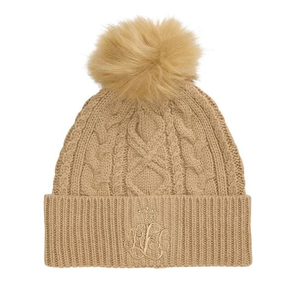 Czapka LAUREN RALPH LAUREN. Brązowe czapki i kapelusze damskie Lauren Ralph Lauren, na zimę, bez wzorów. Za 379.99 zł.