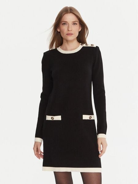 Gaudi Sukienka dzianinowa 521FD13009 Czarny Regular Fit. Czarne sukienki damskie Gaudi, xs, bez wzorów, z dzianiny, bez kołnierzyka, bez ramiączek. Za 379.99 zł.