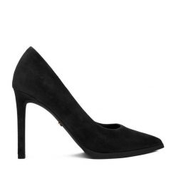 Szpilki GINO ROSSI. Czarne szpilki damskie Gino Rossi, bez wzorów, bez obcasa, bez zapięcia. Za 349.99 zł.