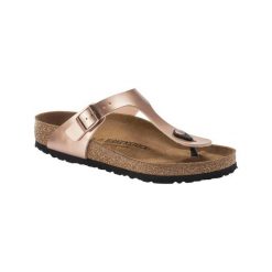 Japonki damskie Birkenstock Gizeh Bf Narrow. Brązowe klapki damskie Birkenstock, bez wzorów, z materiału, sportowe, bez obcasa. Za 504.00 zł.