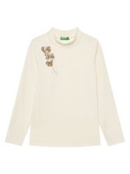 United Colors Of Benetton Golf 3Q8DC10L1 Écru Regular Fit. T-shirty i topy dla dziewczynek United Colors Of Benetton, bez wzorów, z bawełny, bez ramiączek. Za 69.99 zł.