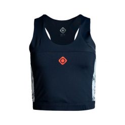 Elegancja i wygoda Eagle Top z krzyżującym się tyłem i oddychającą tkaniną. Niebieskie koszulki sportowe damskie IZAS, bez wzorów, z nylonu, bez kołnierzyka, bez ramiączek. Za 139.09 zł.