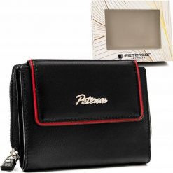 Peterson Mały, skórzany portfel damski na zatrzask i suwak - Peterson NoSize. Portfele damskie Peterson, bez wzorów. Za 180.18 zł.