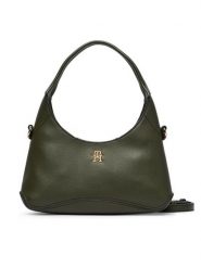 Tommy Hilfiger Torebka Th Everyday Mini Hobo AW0AW19185 Zielony ciemny. Zielone torebki do ręki damskie Tommy Hilfiger, bez wzorów, ze skóry, bez dodatków. Za 449.99 zł.