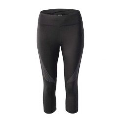 Legginsy 3/4 Damskie Trening Nukia. Czarne legginsy damskie IQ, xs, bez wzorów, z elastanu, na fitness i siłownię. Za 136.90 zł.