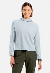 Bluza damska ODLO Mid layer hoody CUBIC. Niebieskie bluzy damskie Odlo, xl, bez wzorów, z materiału, z kapturem. Za 319.99 zł.