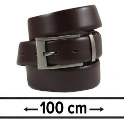 Pasek do Spodni Męski, Ciemny Brązowy 100cm, Skórzany, Elegancki, Możliwość Skrócenia -ZET. Brązowe paski damskie Zet, bez wzorów, ze skóry, eleganckie. Za 89.00 zł.