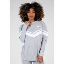 Hailey Duża bluza - Szary Melange. Szare bluzy damskie GORILLA WEAR, bez wzorów, bez kaptura, na fitness i siłownię. Za 253.00 zł.