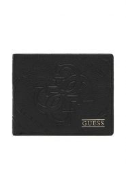 Guess Portfel SMBOMA LEA20 Czarny. Czarne portfele męskie Guess, z aplikacjami, ze skóry. Za 324.99 zł.