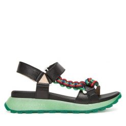 Sandały Hispanitas. Czarne sandały damskie Hispanitas, bez wzorów, bez obcasa, na płaskiej podeszwie, bez zapięcia. Za 359.99 zł.