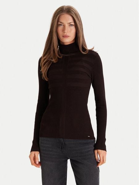 Morgan Golf 132-MENTOS.M Brązowy Slim Fit. Brązowe swetry damskie Morgan, m, bez wzorów, z wiskozy, bez kołnierzyka, bez ramiączek, bez kaptura. Za 139.99 zł.