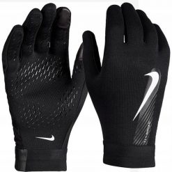 Rękawiczki dla dzieci Nike Therma-Fit Academy sportowe. Czarne rękawiczki dziecięce Nike, bez wzorów. Za 119.00 zł.