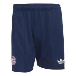 Krótki spodenki zewnętrzne Bayern Monachium 2026/27. Niebieskie krótkie spodenki sportowe męskie Adidas, l, bez wzorów, do piłki nożnej, climacool (adidas). Za 194.00 zł.