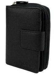 Traveller Pronature damski portfel skórzany z ochroną RFID. Czarne portfele damskie Erima, bez wzorów, z materiału. Za 167.99 zł.