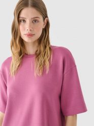 4F T-shirt regular z modalem damski - różowy XL. Czerwone koszulki sportowe damskie 4f, xl, bez wzorów, z dzianiny, klasyczne, bez kołnierzyka. W wyprzedaży za 39.99 zł.