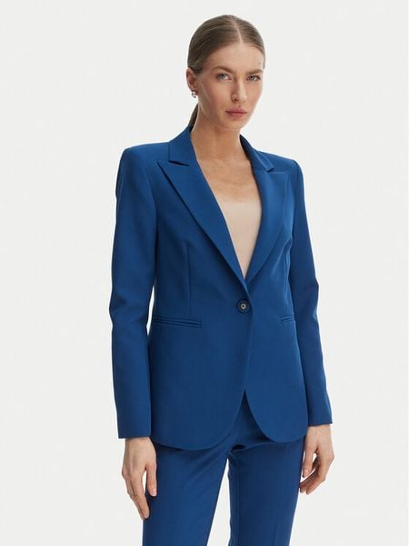 Rinascimento Marynarka CFC0127895003 Niebieski Slim Fit. Niebieskie żakiety damskie Rinascimento, s, bez wzorów, z syntetyku. Za 433.99 zł.