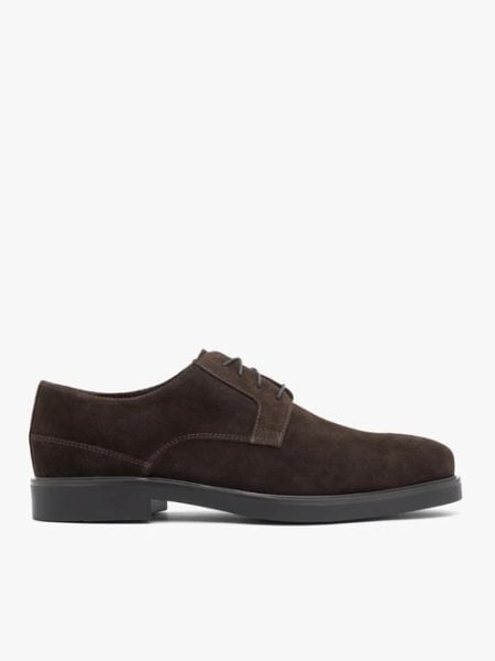 Brązowe welurowe półbuty. Brązowe półbuty na co dzień męskie Ryłko, ze skóry, eleganckie, bez zapięcia. Za 479.99 zł.