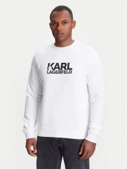 KARL LAGERFELD Bluza 705091 553917 Biały Regular Fit. Białe bluzy męskie KARL LAGERFELD, l, bez wzorów, z bawełny, bez kaptura. Za 359.99 zł.