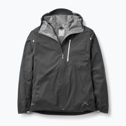 Kurtka przeciwdeszczowa męska Rab Downpour Trail Light. Szare kurtki męskie RAB, l, bez wzorów, bez kaptura. Za 549.99 zł.