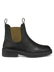 Geox Sztyblety D Swelen D665GI 81 C0033 Brązowy. Brązowe botki damskie Geox, ze skóry, bez obcasa, na płaskiej podeszwie, bez zapięcia. Za 499.99 zł.