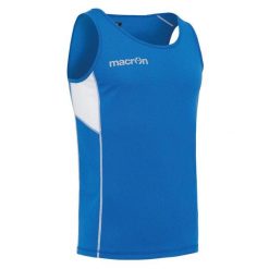 Tank top Macron Nargis. Niebieskie koszulki sportowe męskie Macron, bez wzorów, bez kołnierzyka, bez ramiączek, do biegania. Za 184.50 zł.
